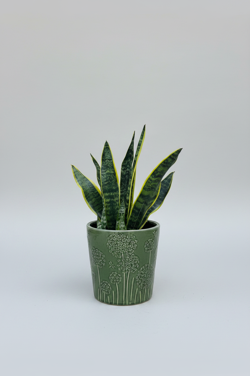 Sansevieria | Snake Plant (Green Floral Pot)