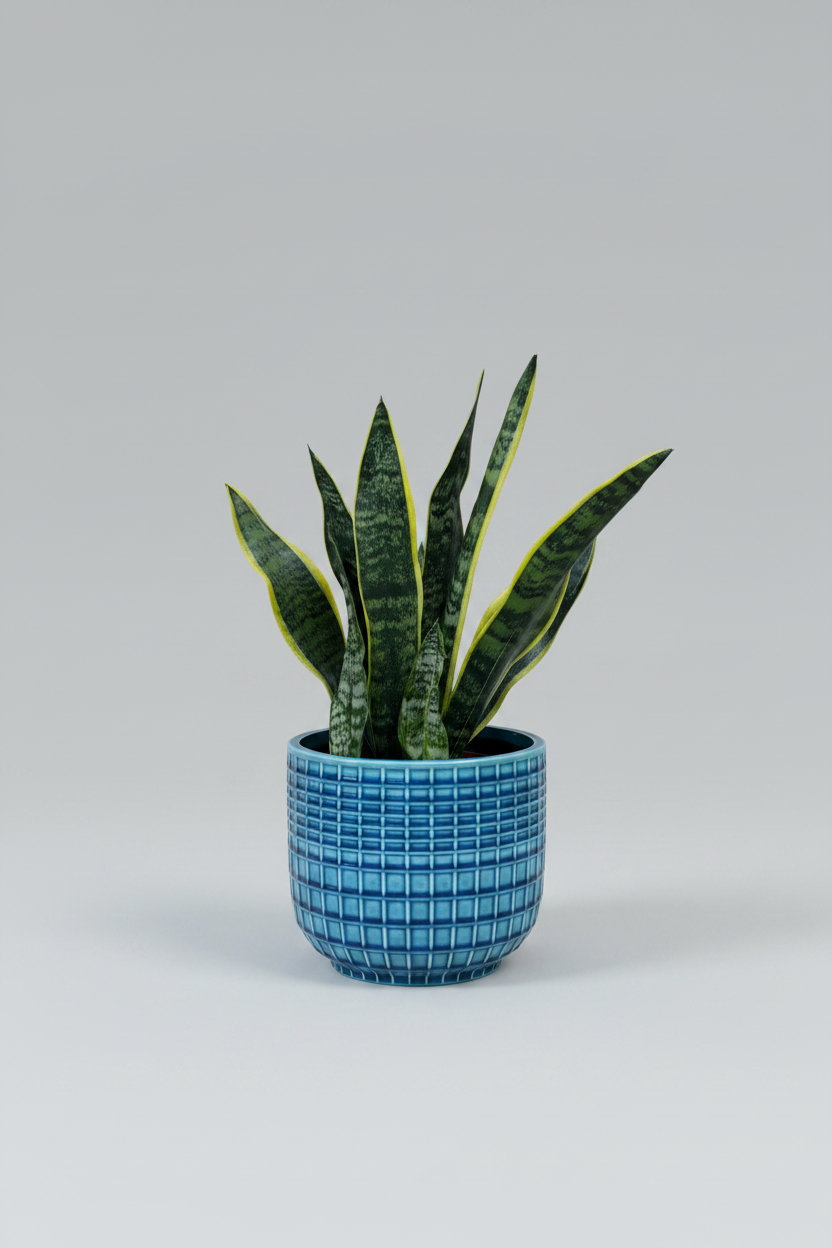 Sansevieria | Snake Plant (Blue Geometric Pot)